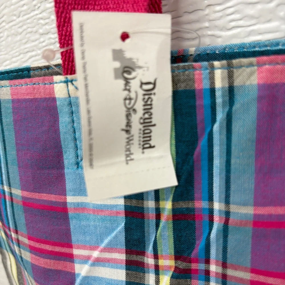 NWT Disneyland Parks Store Tinkerbell‎ Plaid Tote shoulder Bag Pink Green Blue